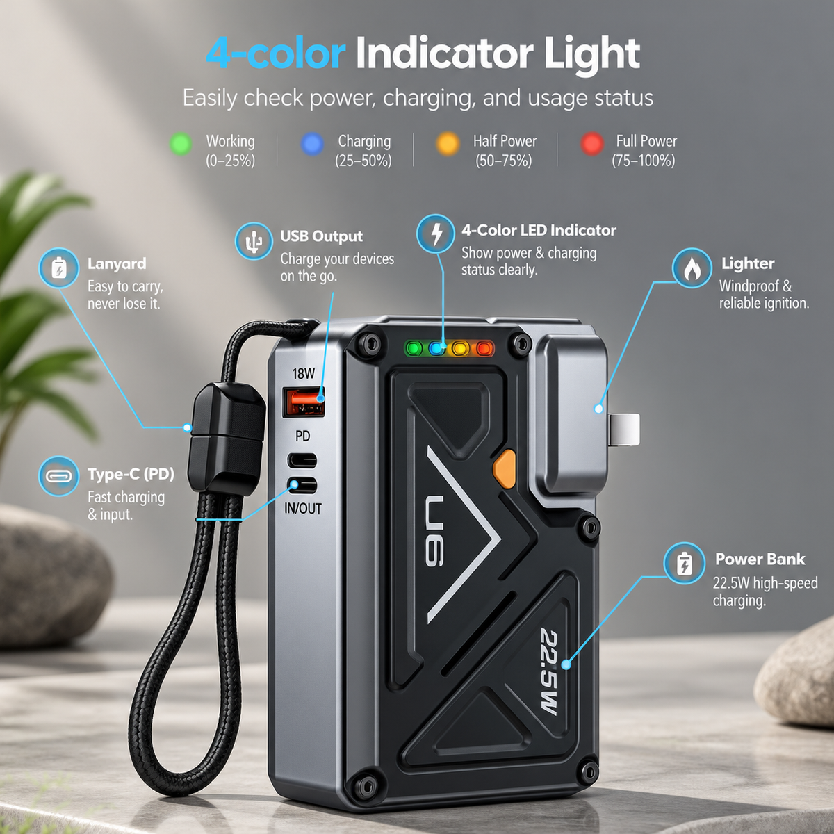 5-in-1 Wireless Power Bank